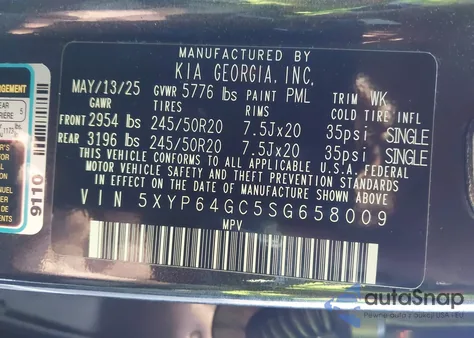 2025 Kia Telluride S from USA, damaged, VIN 5XYP64GC5SG658009